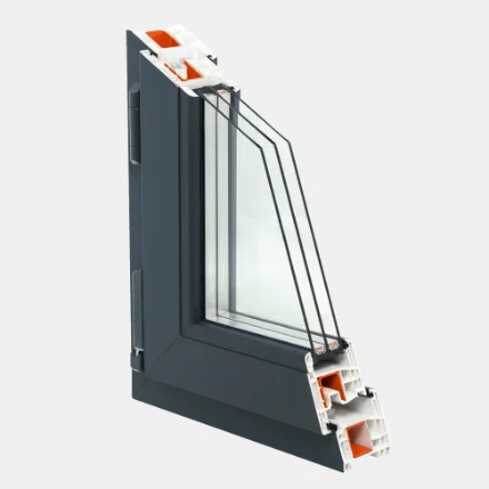 Профиль GEALAN S8000 в цвете антрацит